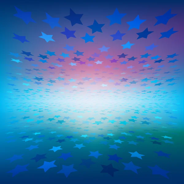Ilustração Abstrata Com Estrelas Coloridas Sobre Fundo Azul — Vetor de Stock