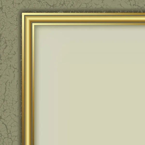 Abstraktes Layout Mit Goldenem Rahmen Auf Rissigem Hintergrund — Stockvektor