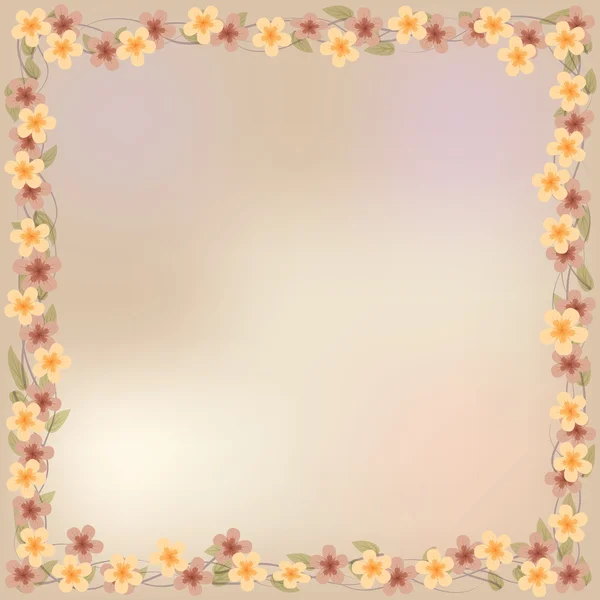 抽象花卉图与米色背景上的花朵 — 图库矢量图片