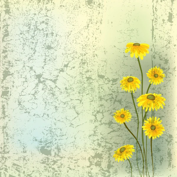 Abstrakte Illustration Mit Blumen Auf Grunge Hintergrund — Stockvektor