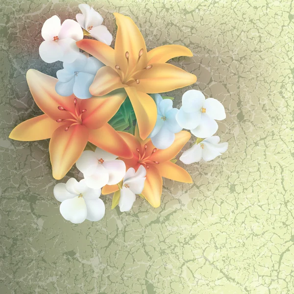 Grunge floral illustration — Stock Vector