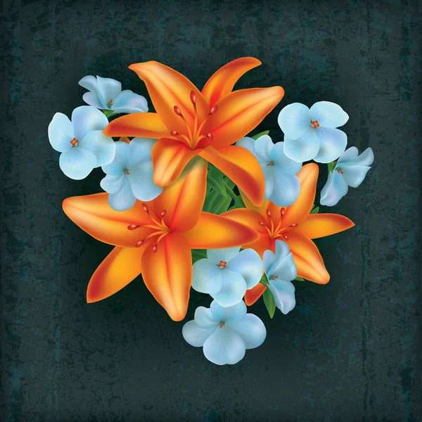 Ilustrasi bunga Grunge - Stok Vektor