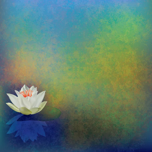 Abstract floral illustratie met lotus op groen — Stockvector