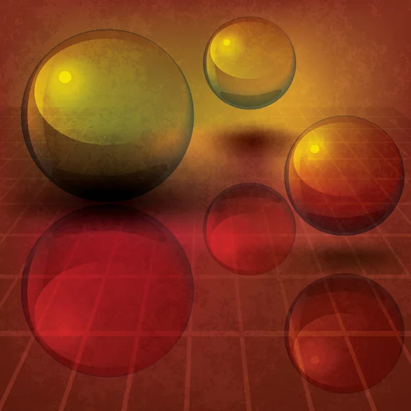 Illustration grunge abstraite avec des boules — Image vectorielle