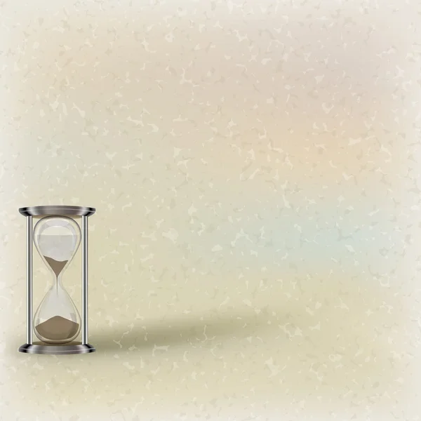 ベージュ色の背景上の砂時計 — ストックベクタ