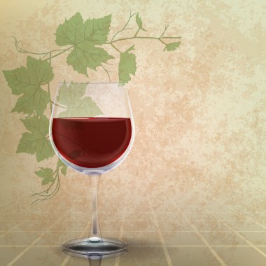 abstract grunge illustration with wineglass clipart