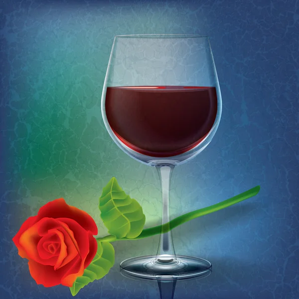 Illustrazione grunge astratta con bicchiere da vino — Vettoriale Stock