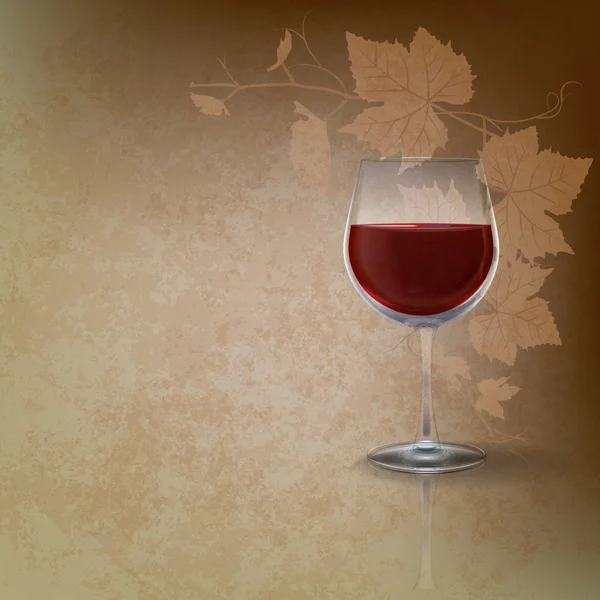 ワイングラスを持つ抽象グランジ イラスト — ストックベクタ