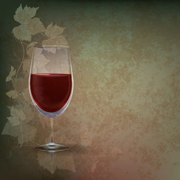 Illustrazione grunge astratta con bicchiere da vino — Vettoriale Stock