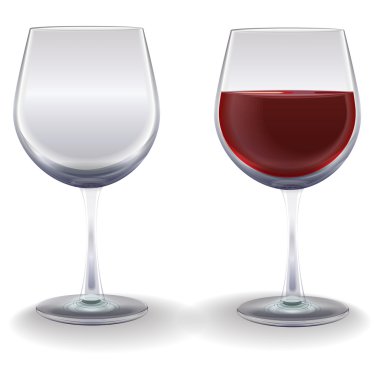 wine glasses isolated on white background clipart