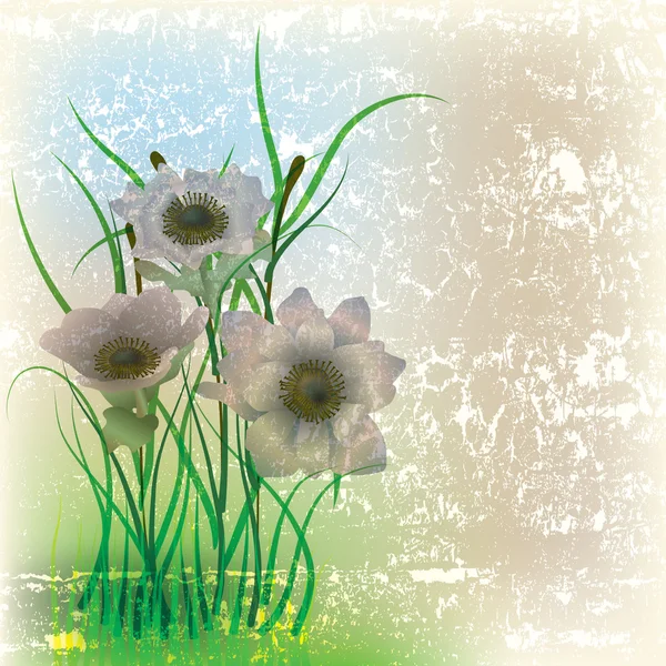 Ilustración floral grunge abstracta — Archivo Imágenes Vectoriales