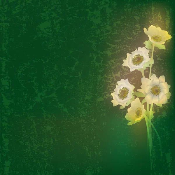 Abstrakte Grunge-Illustration mit Blumen — Stockvektor