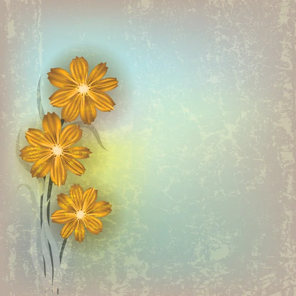 抽象的なグランジ花イラスト — ストックベクタ