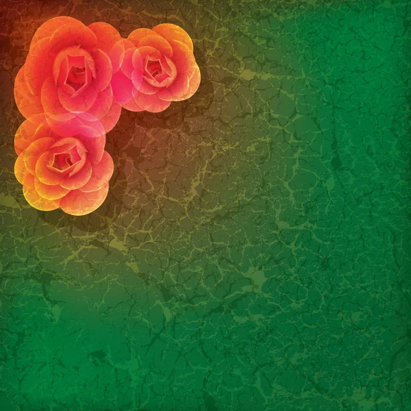 Абстрактна гранжева ілюстрація з трояндами — стоковий вектор