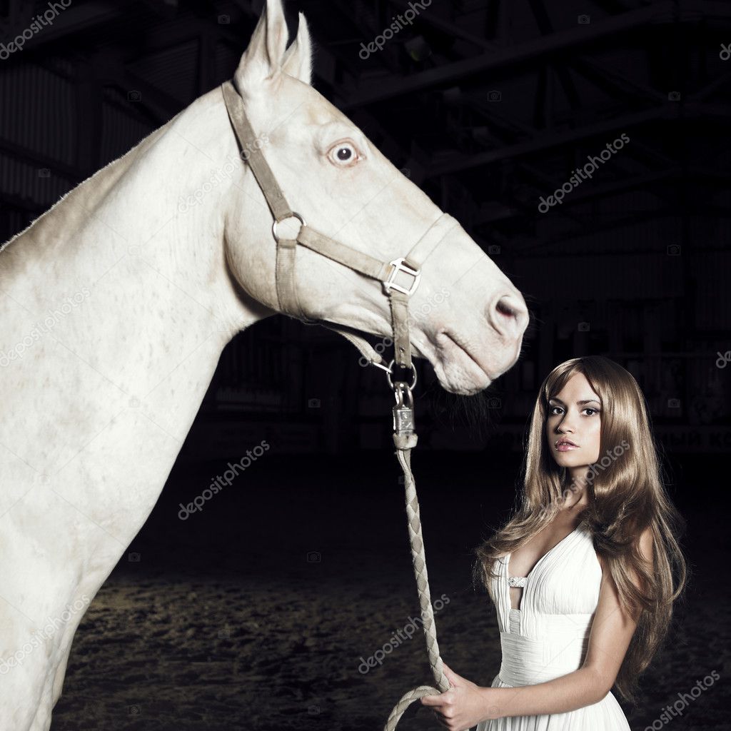 Beautiful girl and horse