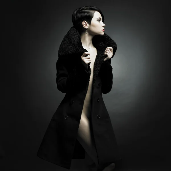 stock image Elegant lady in coat