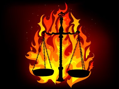 Justice in flames clipart