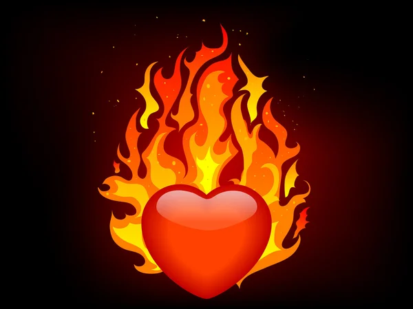 Płonące serce — Wektor stockowy