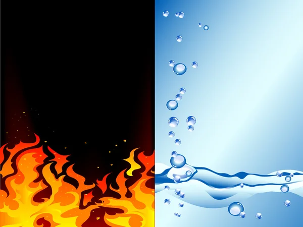 stock vector Fire and water