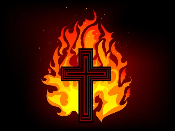 Croix en feu — Image vectorielle