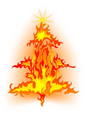 Burning christmas tree clipart