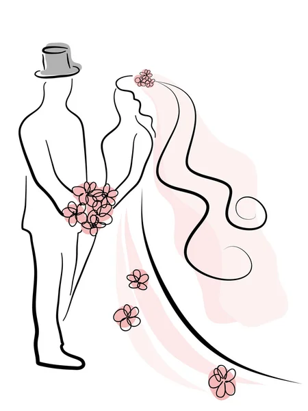Couple de mariage — Image vectorielle