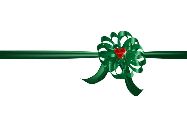 Green bow — Stock Vector