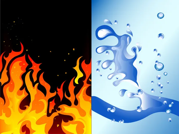 Ogień i woda — Wektor stockowy