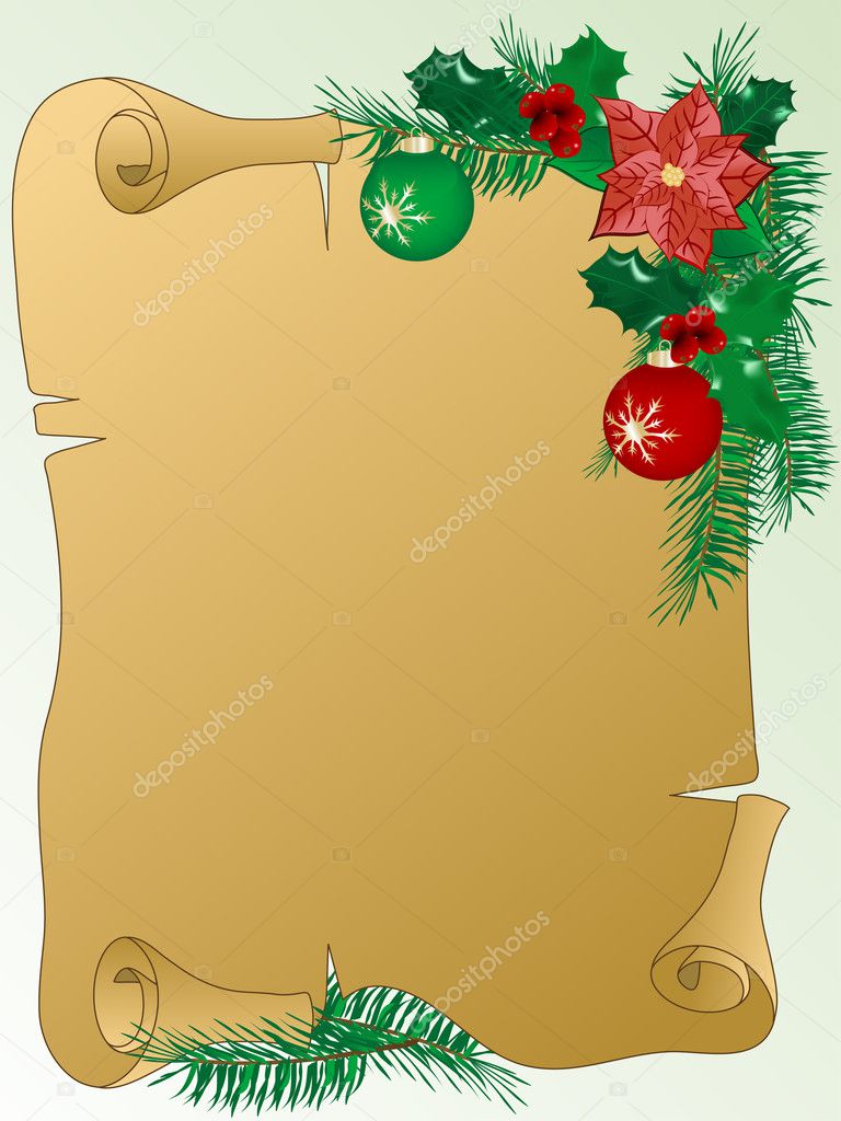 Vintage Christmas Corner Desing Series On Parchment Paper Stock Photo,  Picture and Royalty Free Image. Image 5647170.