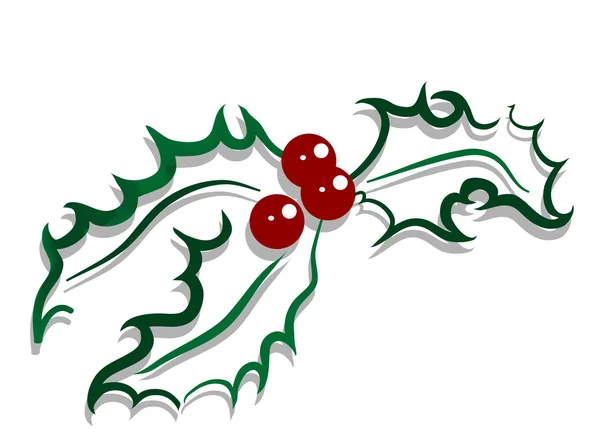 Natale Holly — Vettoriale Stock