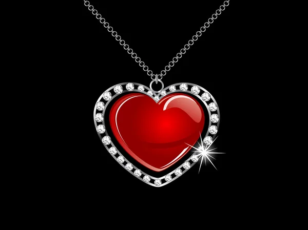 Ожерелье с сердцем — стоковый вектор