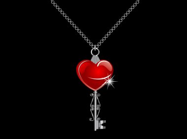 Necklace with key clipart