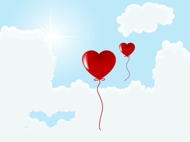 Valentine heart balloons clipart