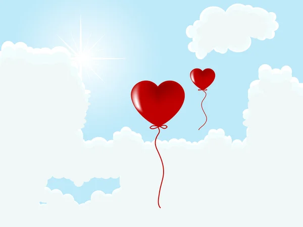 Valentine heart balloons — Stock Vector