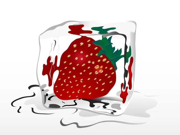 Frysta jordgubbar — Stock vektor