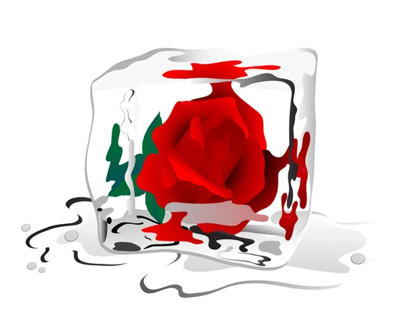 Zmrazené růže květ — Stockový vektor
