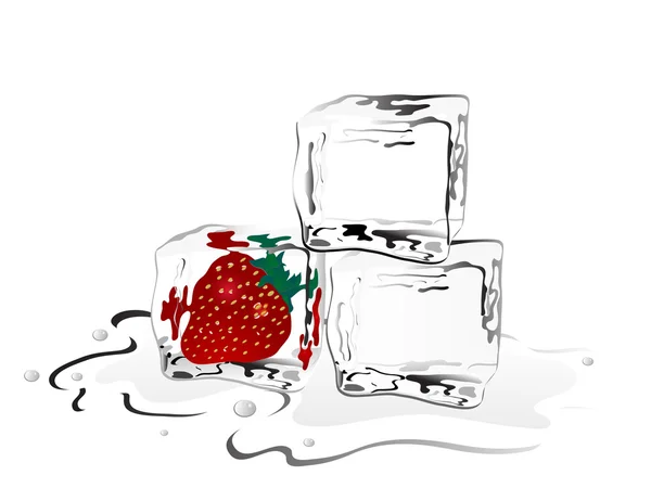 Frysta jordgubbar — Stock vektor
