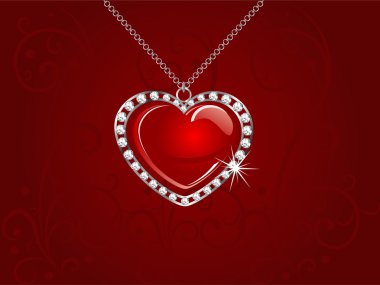 Necklace with heart clipart