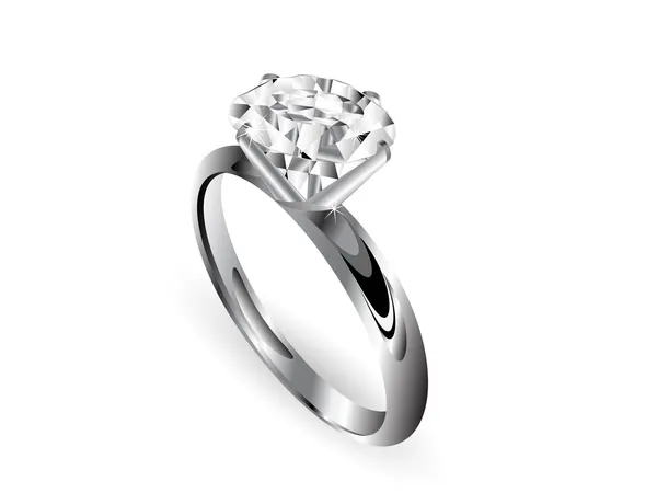 Diamond Ring White Background — Stock Vector