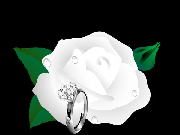Τριαντάφυλλο και δαχτυλίδι — Διανυσματικό Αρχείο