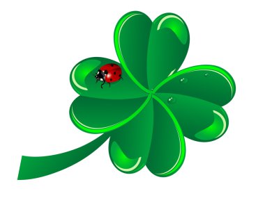 Four leaf clover with the ladybug clipart