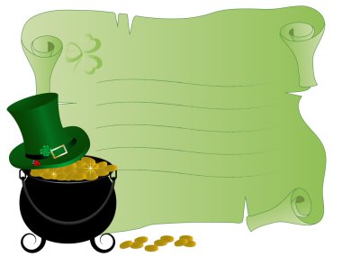 Parchment with St.Patrick's day icons clipart