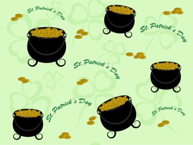 Seamless pattern with St.Patrick's day icons clipart