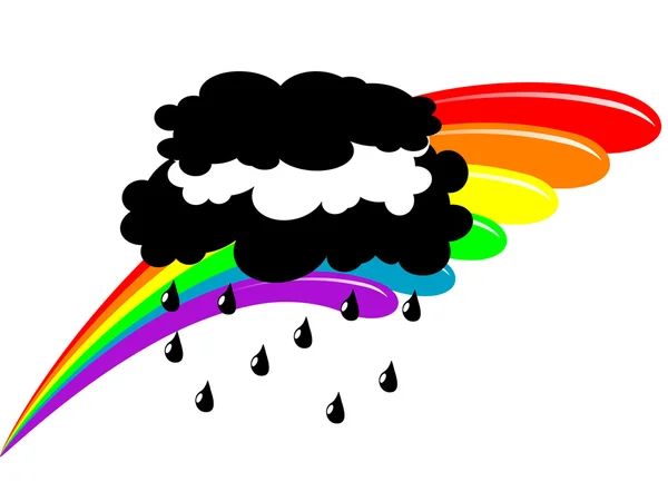 多彩色魔法彩虹和云 — 图库矢量图片