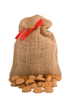 Pepernoten (gingernuts) Hollandalı bisküvi özel Sinterklaas holliday için için çanta