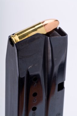 Loaded 9 mm pistol magazine clipart