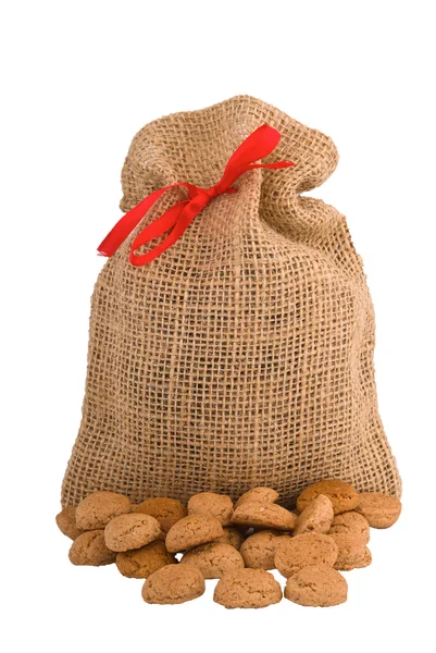 stock image Bag for Pepernoten (gingernuts) Dutch biscuits specialty for Sinterklaas holliday