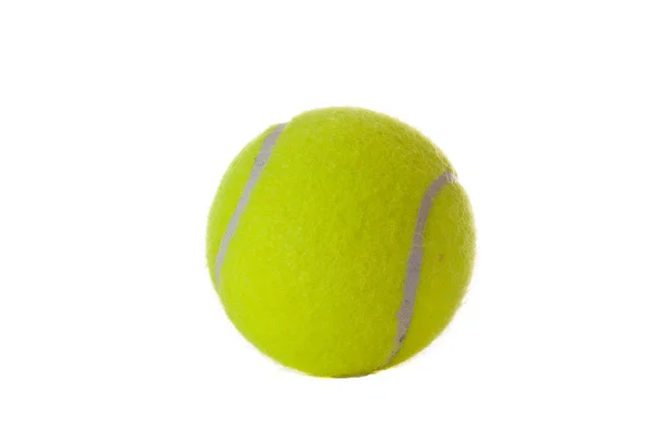 Single Yellow Tennis Ball Isolated White — Stock Photo, Image