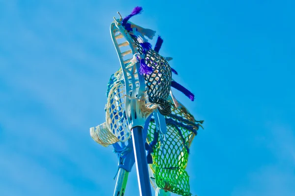 Lacrosse Sticks in the Air — Stock Photo, Image