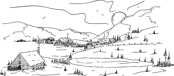 Ορεινό χωριό — Διανυσματικό Αρχείο